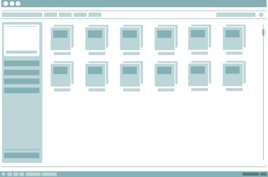 Vector interface frame window with folders design clipart