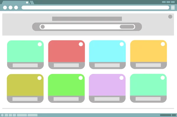 Design de quadro do navegador com janelas de cor no interior — Vetor de Stock