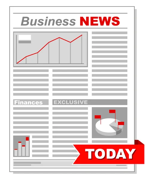 Fresh business newspaper with different diagrams — Stock Vector