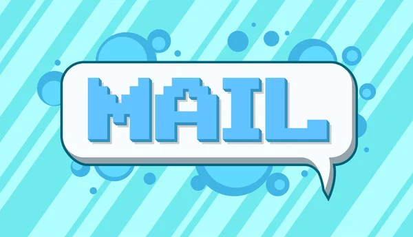 Pixel art mail illustratie op blauwe achtergrond — Stockvector