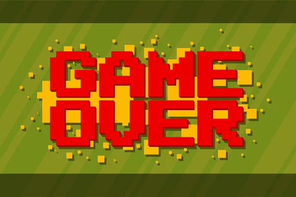 Pixel jogo de computador sobre a tela — Vetor de Stock