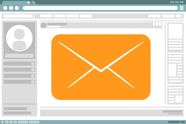 Design de interface vetorial com ícone de carta de correio —  Vetores de Stock