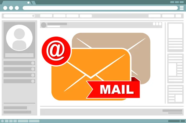 Vektor-Interface-Frame-Design mit Mail-Icons — Stockvektor