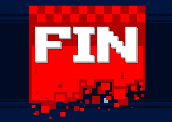 Vektor Pixel Art Finne Symbol auf rotem Hintergrund — Stockvektor