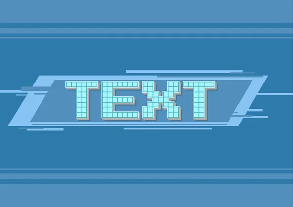 Moldura azul de pixel vetorial para ilustração de texto — Vetor de Stock