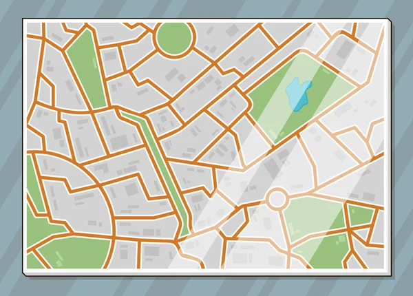 Vektör doku şehir harita illüstrasyon — Stok Vektör