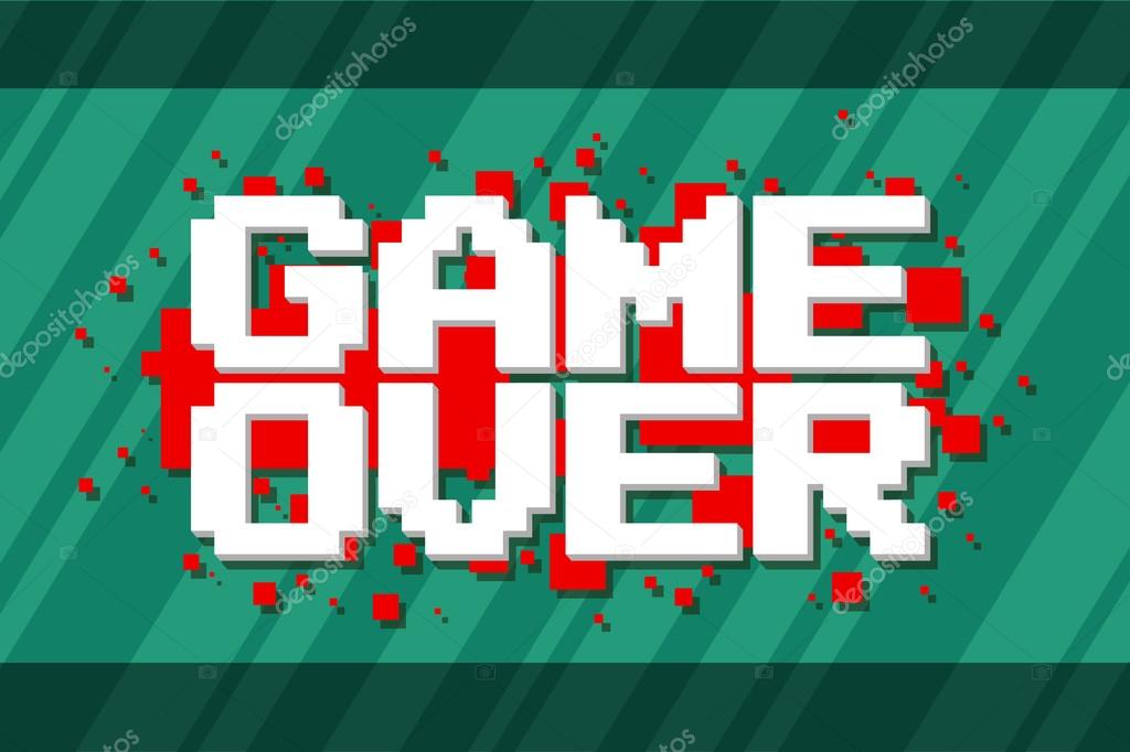 Jogo De Computador Pixel Sobre Tela Em Fundo Vermelho Vetor De