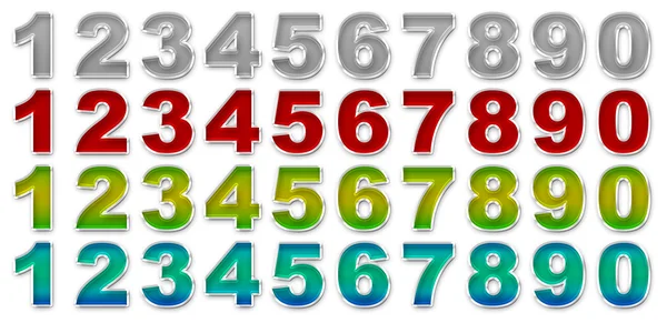 Color Numbers Font Set — Stock Photo, Image