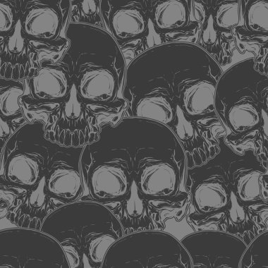 Sorunsuz serin siyah kafatası dövme deseni