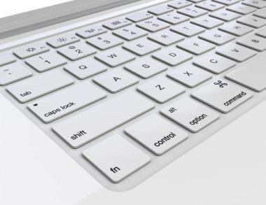 3D bilgisayar klavye beyaz