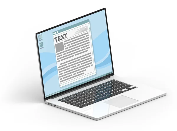 Laptop isométrico preto e branco 3D com quadro de texto de interface de exibição — Fotografia de Stock