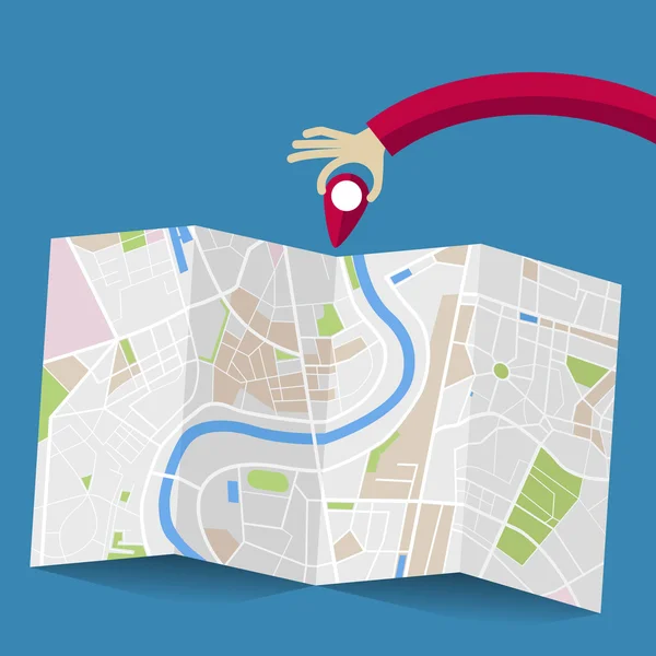 El bir PIN bir harita üzerinde yerleştirme