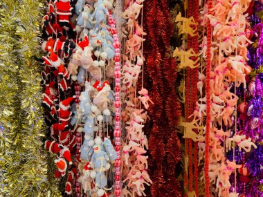 Noel bayramı süslemeleri arka planda