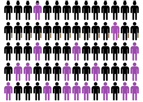Desigualdad en negro, púrpura y blanco 4 — Foto de Stock