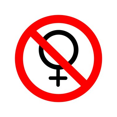 female icon in a forbidden signal clipart