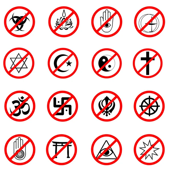 Símbolos religiosos prohibidos —  Fotos de Stock