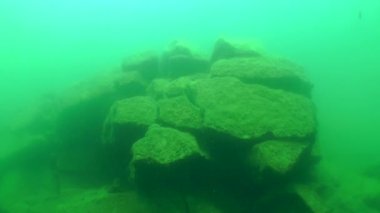 Sualtı manzara: Granit kayalar kadar yüzme