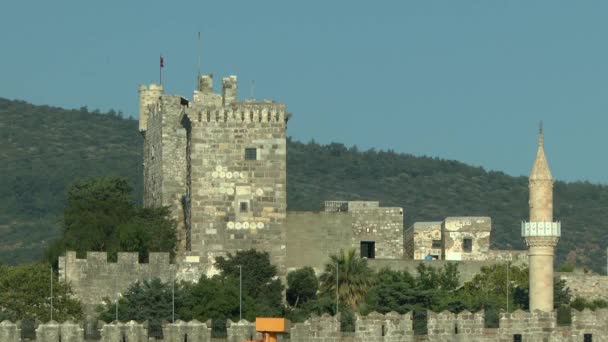 View of the castle in Bodrum. — Stock Video