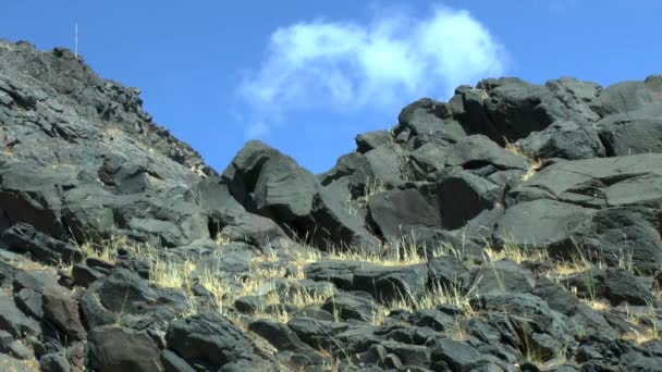 Το μαύρο ηφαιστειακό πέτρωμα. — Αρχείο Βίντεο