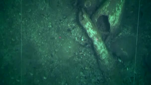 Archéologie sous-marine : la caméra tire sur l'une des bandes marquées du site de recherche. — Video