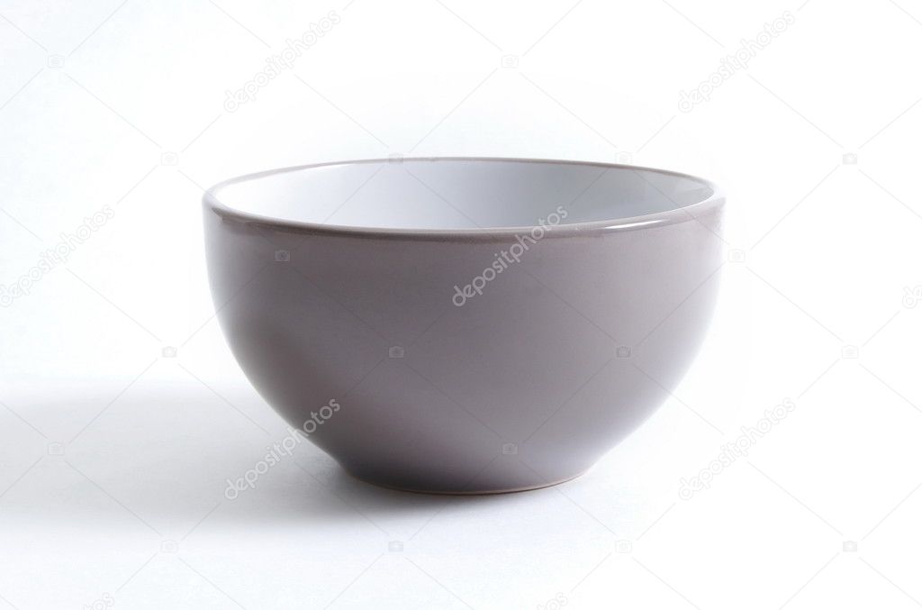 empty grey bowl close up