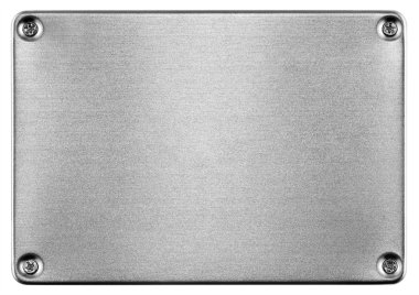 Fırçalanmış metal doku. Beyaz arka plan üzerinde izole katı durum götürmek (Ssd)