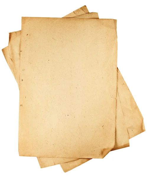 오래 된 빈티지 종이 흰색 배경에 고립의 더미 — 스톡 사진