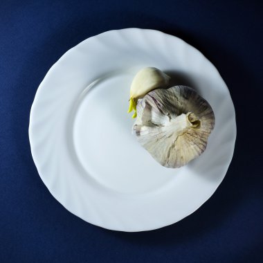 Sarımsak beyaz plaka 