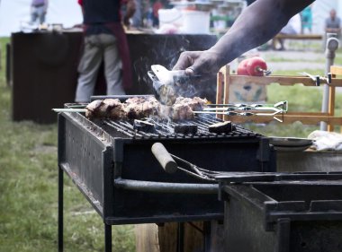 Sokak gıda, et ve sebze ızgara