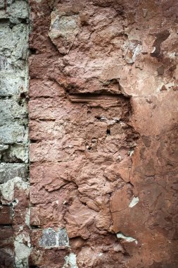 Eski tuğla beton çatlamak ile. Grunge arka plan