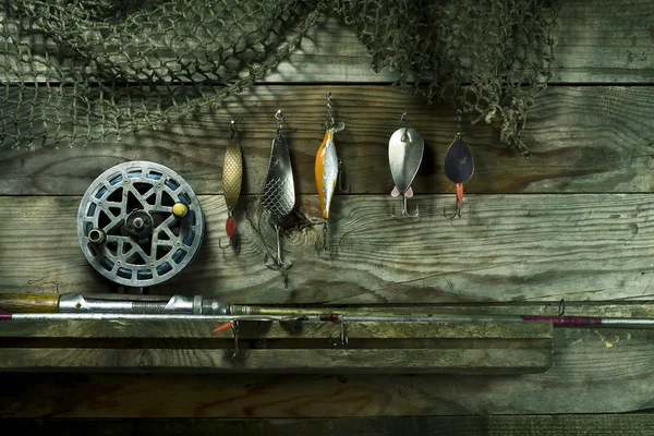 Set para pescar en el estante . —  Fotos de Stock