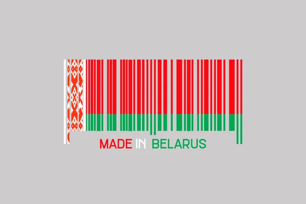 在白俄罗斯制造 以白俄罗斯国旗为形式的条形码 被灰色的背景隔离了业务 — 图库照片