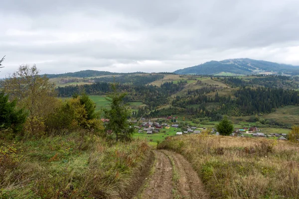 Route Montagne Beau Ciel Nuageux Paysage Montagne — Photo