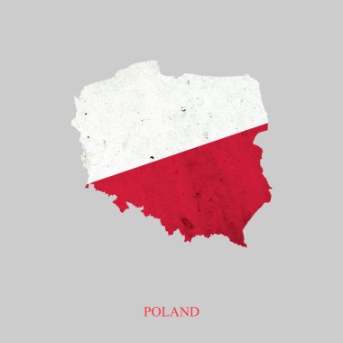 Polonya bayrağı Polonya haritası şeklinde. İzole edilmiş