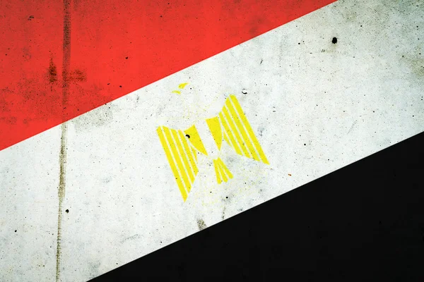 Egypte vlag op een betonnen muur. Europa. — Stockfoto