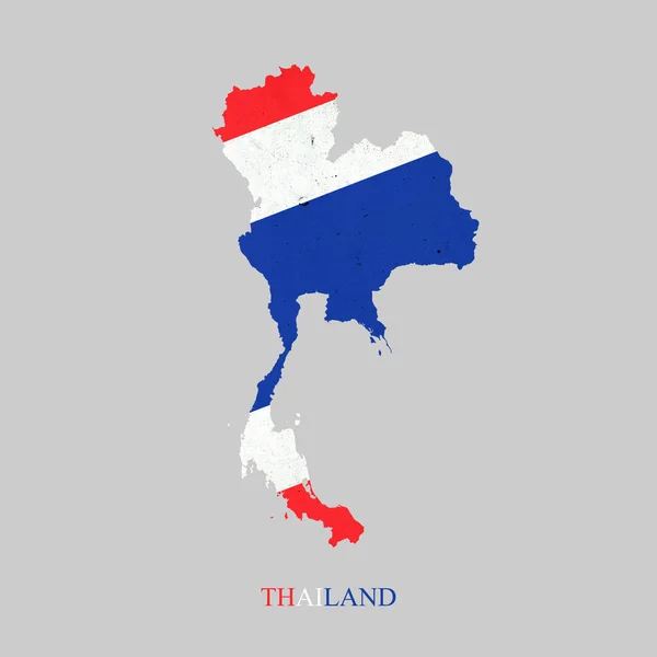 Bandera de Tailandia en forma de mapa de Tailandia. Aislado — Foto de Stock