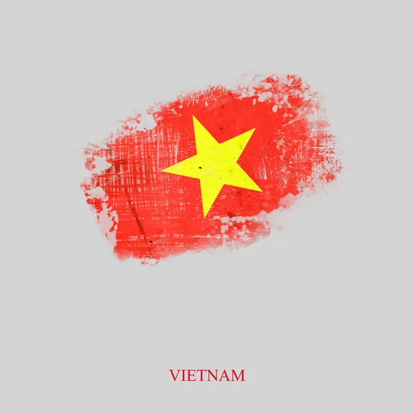 Bendera Grunge Vietnam Terisolasi Tanda Latar Belakang Abu Abu — Stok Foto