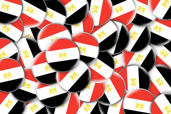 Veel Ronde Badges Met Een Vlag Van Egypte Reizen Symbolen — Stockfoto