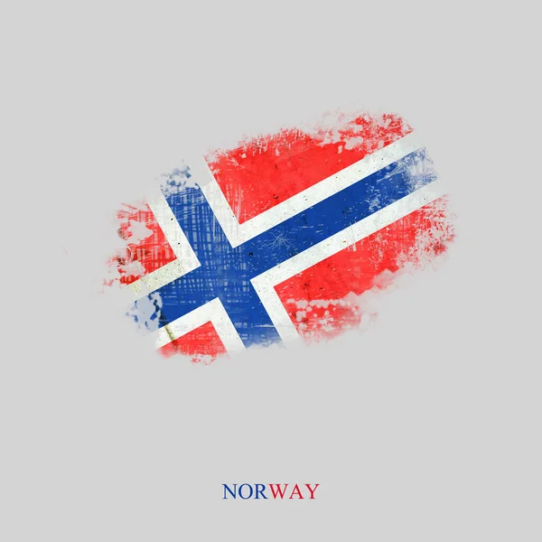 Grunge Flag Norway Izolováno Šedém Pozadí Příznaku — Stock fotografie