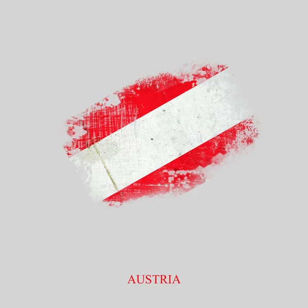 Bandera Grunge Austria Aislado Sobre Bandera Fondo Gris —  Fotos de Stock