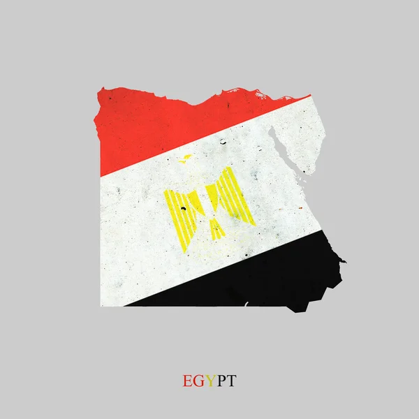 Egypte Vlag Vorm Van Een Kaart Van Egypte Geïsoleerd Een — Stockfoto