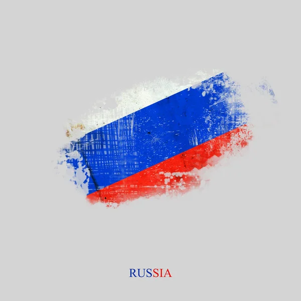 Flaga Grunge Rosji Izolacja Szarym Tle Flaga — Zdjęcie stockowe