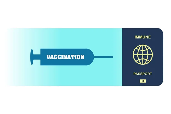 Vaccinationsspruta Immunt Pass För Personer Som Vaccinerats Mot Covid Isolerad — Stockfoto