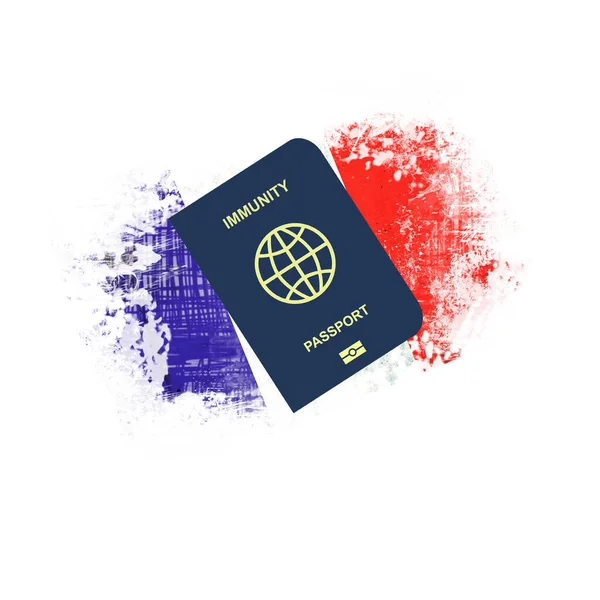 Immune Passport Background Flag America Entering Country People Vaccinated Recovered — Stock Photo, Image