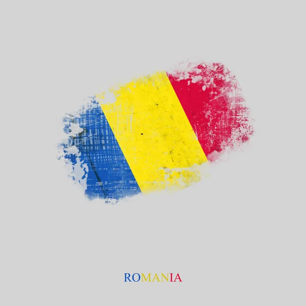 Bandera Grunge Rumania Aislado Sobre Bandera Fondo Gris —  Fotos de Stock