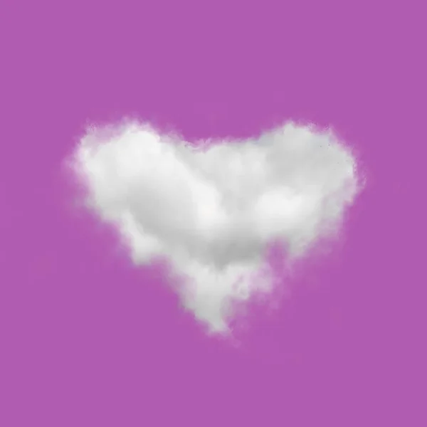Pembe Arka Planda Kalp Şeklinde Bir Bulut Sevgililer Günü Düğün — Stok fotoğraf