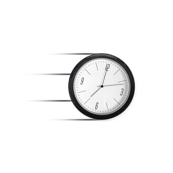 Relógio Uma Roda Automática Isolada Fundo Branco Conceito Tempo Negócios — Fotografia de Stock