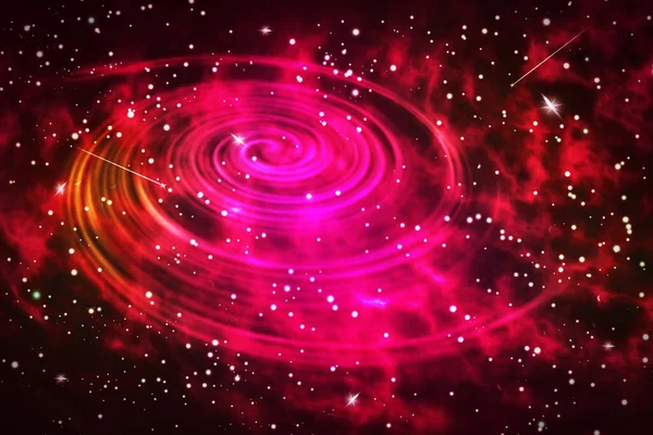 Spiral Orange Red Galaxy Nebula Space Space Background — Stock Photo, Image