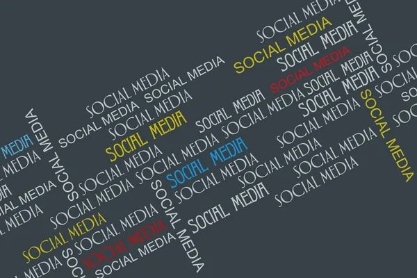 Social media. Various lettering on a dark background. Social media concept. Business. Communication.