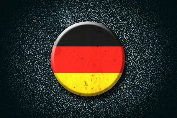 Bandeira Alemã Emblema Redondo Com Fundo Escuro Sinais Símbolos Bandeiras — Fotografia de Stock